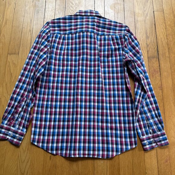 Cutter & Buck Size S Blue & Red Plaid Cotton Long Sleeve Button-Up Shirt Top - Picture 13 of 14